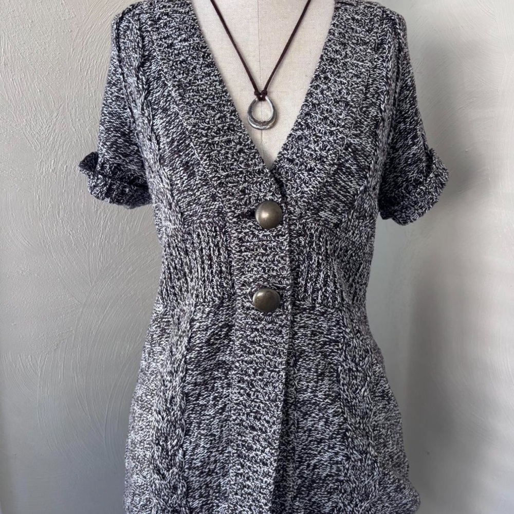 Vintage Babydoll Cardigan with Brass Buttons